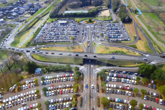 138タワーパーク周辺の駐車場付近